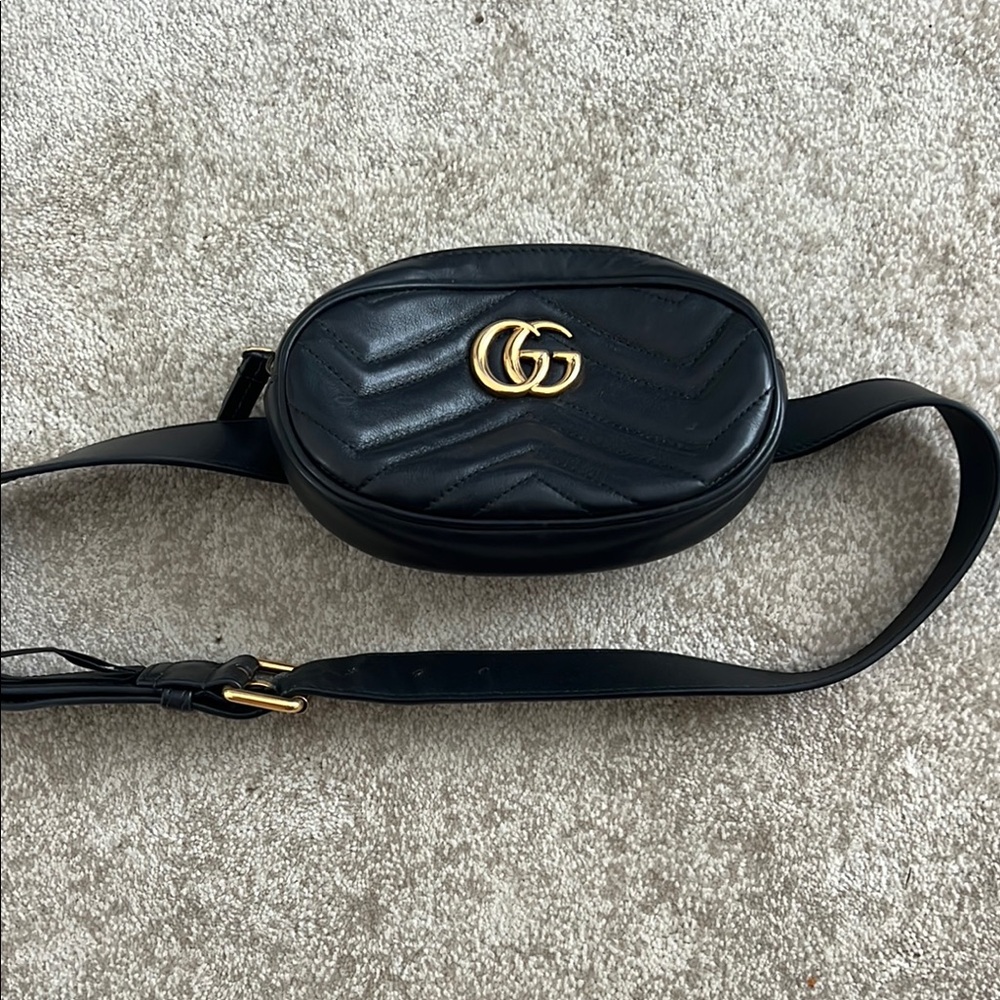 Black Leather Belt Bag